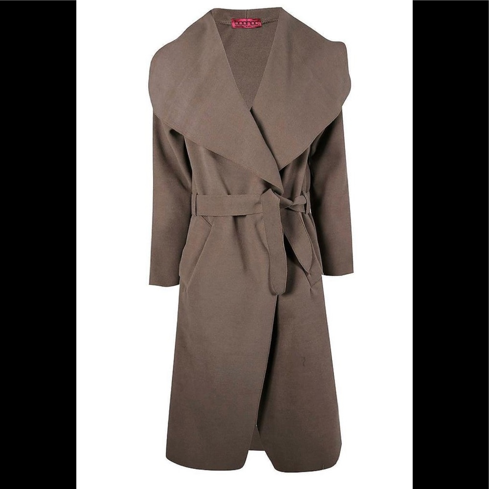 BOOHOO Kate Belted Shawl Collar Coat NWT